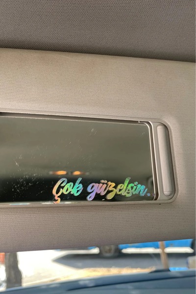 Home Hologram Çok Güzelsin Güneşlik Ayna Yazısı Araba-Motosiklet Cam Etiket S...