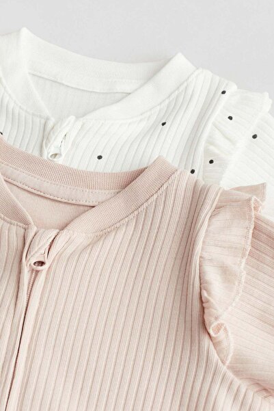 H&M بيجامات قطنية منقوشة (عبوة من قطعتين)