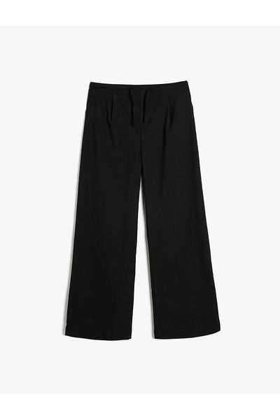 Koton Wide Leg Trousers with Pocket Detail and Tie Waist