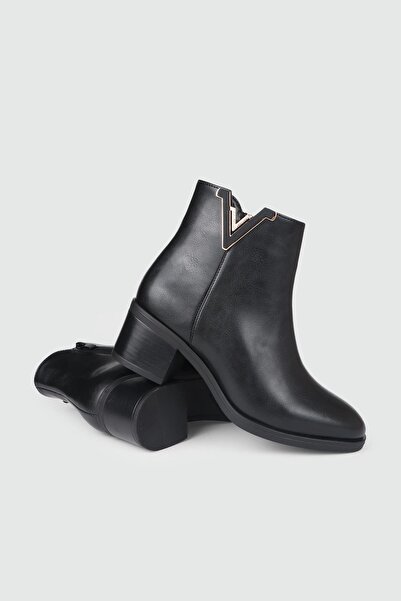 Pretty 148 Γυναικείες μπότες με αγκράφα με χοντρό τακούνι με αντιολισθητική σόλα