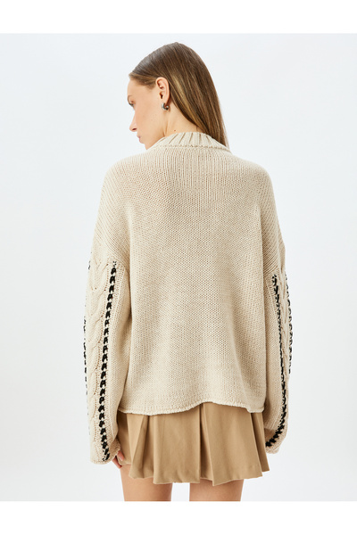 Koton Svetr se španělským rukávem s texturou a blokováním barvy do vlasů