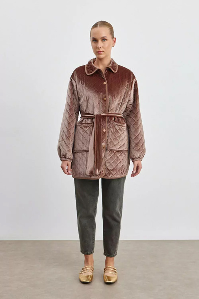 REMSA Merwish 1153 Модель Коричневий оксамитовий піджак