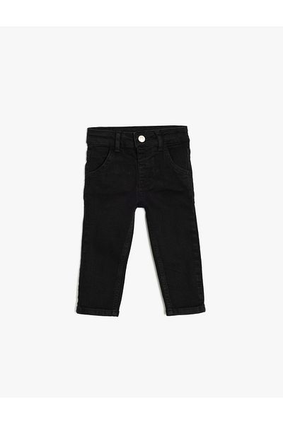 Koton Carrot Cut Jeans with Pockets and Elastic Waist
