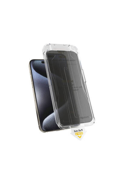 WIWU iPhone 16 Pro Wiwu Wi-SQ009 Hayalet Privacy Ekran Koruyucu 360 Temperli Cam Uygulama Aparatlı