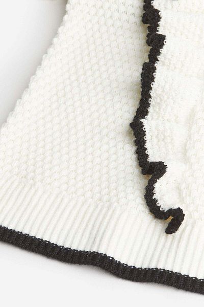 H&M Frill-trimmed textured-knit jumper
