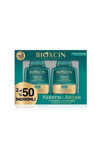 Bioxcin Keratin Argan Shampoo for Damaged Hair 300 ml Double Advantage Package