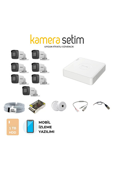 hikvison 7 Kameralı Gece Görüşlü Kamera Seti