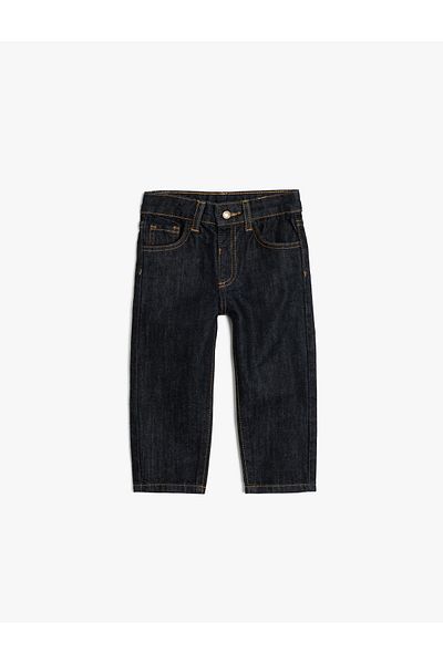 Koton Cotton Elastic Waist Jeans - Pocket Detailed