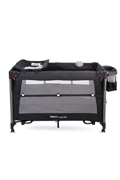 Kraft Easy Fold Anne Yanı Oyun Parkı 70*110 cm Koyu Gri