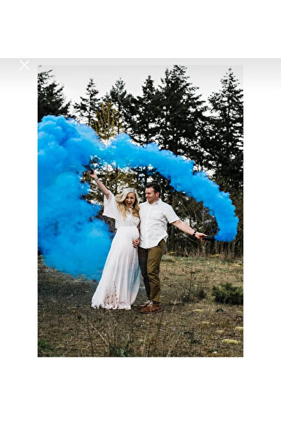 ERTOYS STORE 2 Adet Bebek Cinsiyeti Belirleme Partisi Mavi Sis Cinsiyet Belirleme Mavi Duman