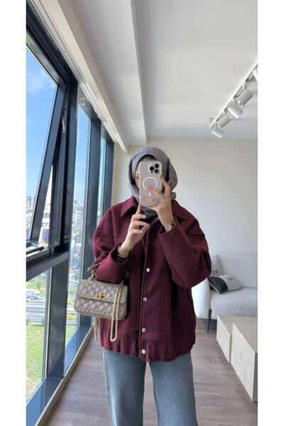 My Blog Vínová bunda Lahey Large Pocket Bomber Jacket- 509058