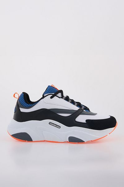 Tomsking Tenis unisex negru alb cu plasă portocaliu