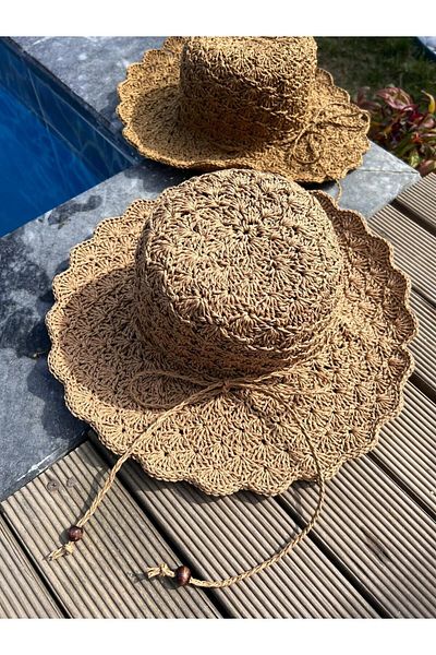 Zeynep Keskin Design Straw Hat, Women's Crochet Hat, Beach Hat,