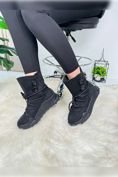 Allyup Imershoes Γυναικείες καθημερινές σουέτ μπότες Bootie Postal Winter με γούνινο εσωτερικό με κορδόνια με κορδόνια, αντιολισθητική ψηλή σόλα