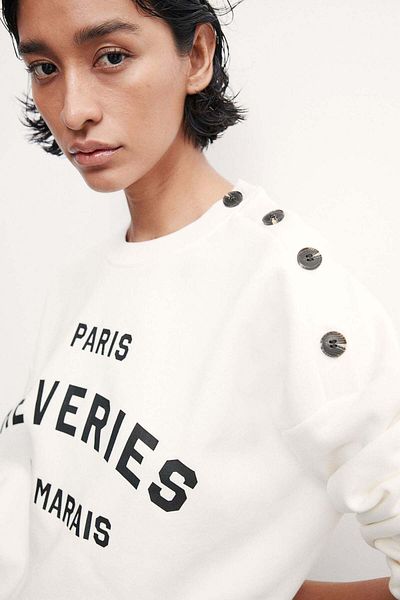 H&M Button-detail sweatshirt
