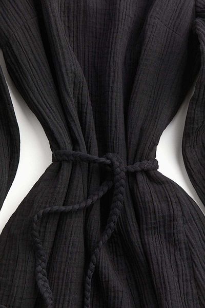 H&M Tie-belt balloon-sleeved dress