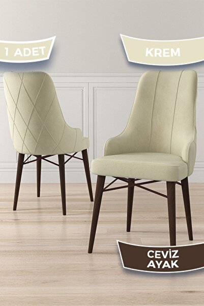 Canisa Concept Neta Serisi, 1.sınıf Babyface Kumaş Krem Sandalye, Ceviz Gürgen Ayak