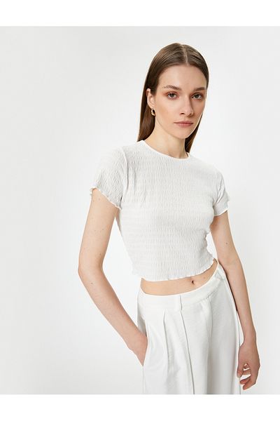 Koton T-Shirt με κοντό μανίκι Crop - Crew Neck