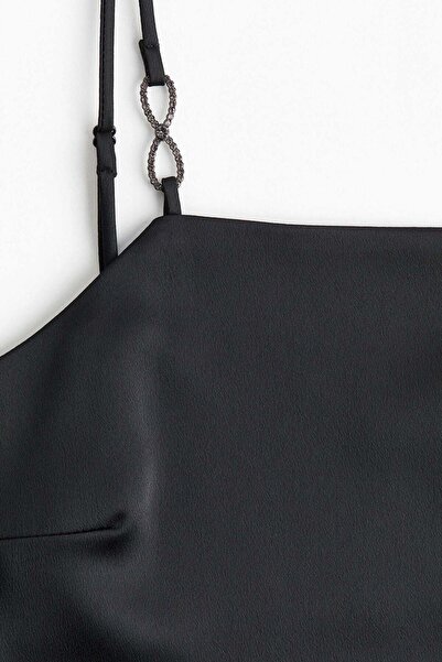 H&M Rhinestone-detail satin strappy top