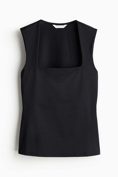 H&M Square-neck jersey top