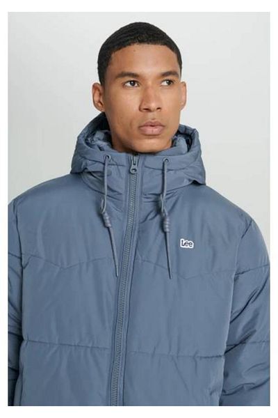 Lee Hooded Regular Fit Blue Men's Puffer Coat L88BNYA66