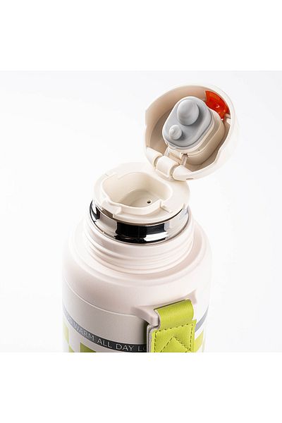 Tantitoni Okadi Color Rim White Stainless Steel Thermos 650ml