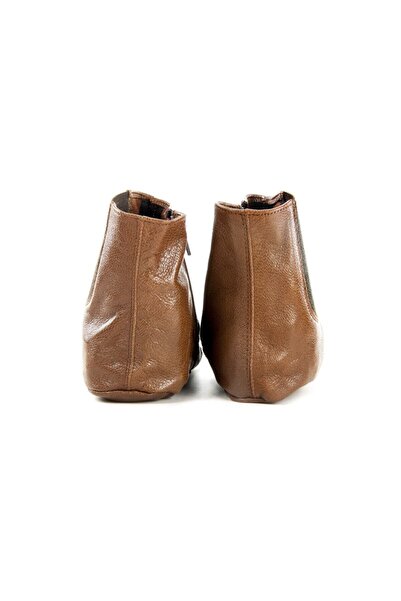 Akdam Mest Socks Goat Skin Elastic Zippered Ablution Socks Brown