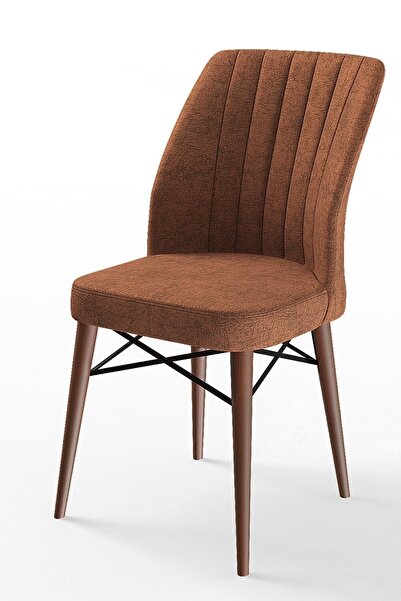 Canisa Concept Flex Serisi 1 Adet Gürgen Ceviz Ayaklı Kiremit Sandalye