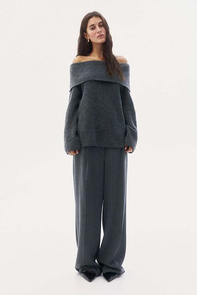 H&M Rib-knit off-the-shoulder jumper