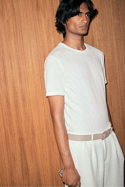 H&M Slim Fit Textured T-Shirt