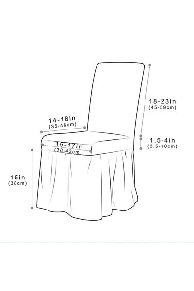 kanway Κάλυμμα καρέκλας Λουκέτο 1 τμχ Jacquard Ottoman Pattern - Με φούστα, ελαστικό και πλένεται