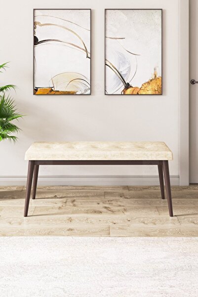 Canisa Concept Pera Serisi Geniş Otuma Alanlı 1.sınıf Kumaş Krem Bench Ve Ceviz Gürgen Ayak