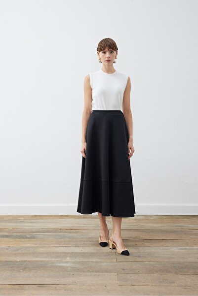 TERZİ DÜKKANI MİRA SCUBA ALTI PARÇALI KLOŞ ETEK SİYAH