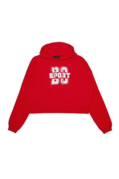 Beauty Omelette Kırmızı BO Sport Crop Hoodıe