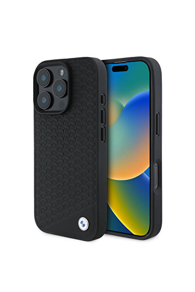 BMW iPhone 16 Pro Uyumlu Kılıf BMW  Lisanslı Magsafe Özellikli Metal Logolu D...