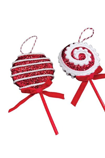 kidspartim Новорічна червона ялинкова прикраса Соціете - 15 см, упаковка з 2 ...