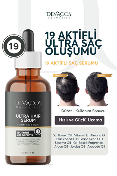 DEVACOS Biberiye Yağı Komplexi Saç Dökülmesi Ve Yıpranmış Saçlar için Hızlı Saç Ve Sakal Uzatan Biotinli Yağ
