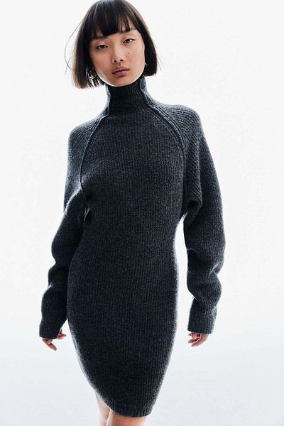 H&M Rib-knit turtleneck dress