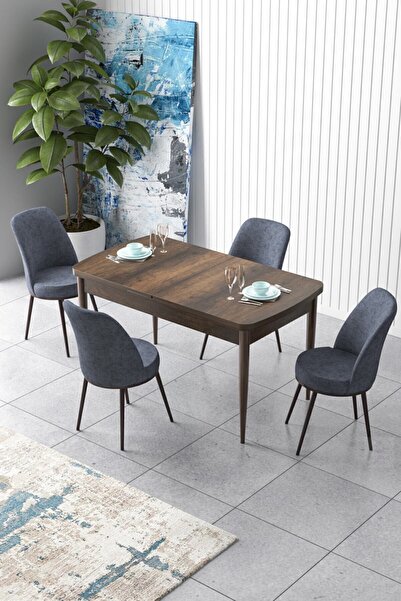 Canisa Concept Zen Serisi 80x132 Mdf Açılabilir Barok Ahşap Desen Masa Takımı...