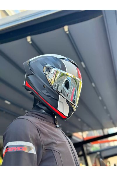 MT Kask Thunder 4 Sv Treads B5 Mat Full Face Şeffaf Vizörlüdür