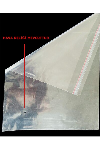 HG Tedarik 50 Adet 40*60 Cm Bantlı Opp Jelatin Poşet, Şeffaf Yapışkanlı Poşet ( 40x55*5 Cm Kapak)