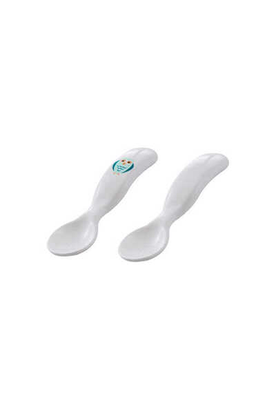 Mamajoo Ergonomik Beslenme Kaşık Seti Beyaz & Baykuş, 6 Ay+ İkili