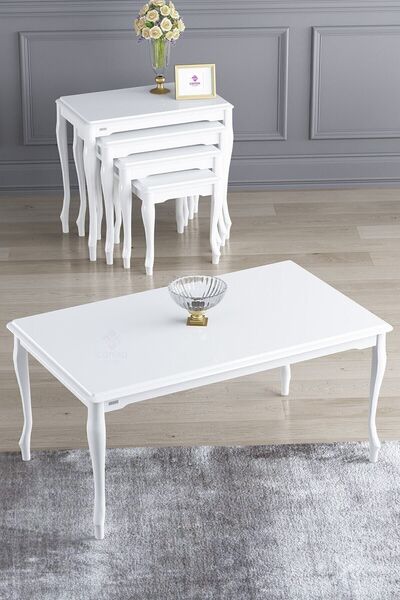 Canisa Concept Roma Serisi Mdf Ve Lake Boya Üst Kalite 4 Lü Zigon Sehpa Takım...