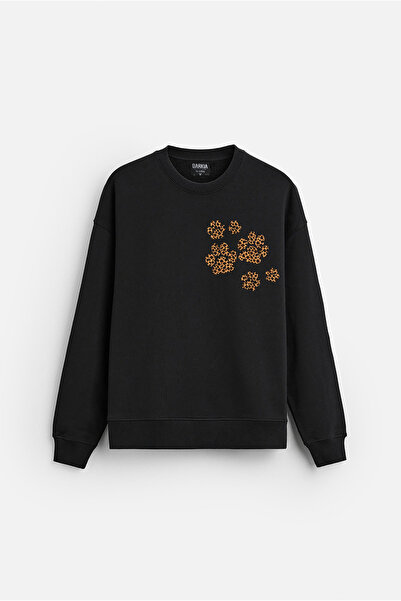 MODA Leopard pisică Patisi cu imprimeu guler rotund Bumbac fără glugă supradi...