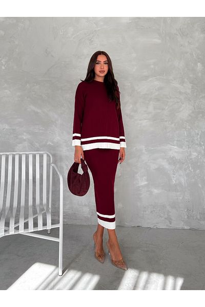 CLB COLLECTION Σετ τουνίκ γυναικεία πλεκτή φούστα