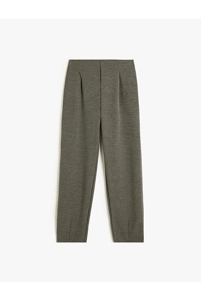 Koton Elastic Waist and Pleat Detailed Basic Trousers