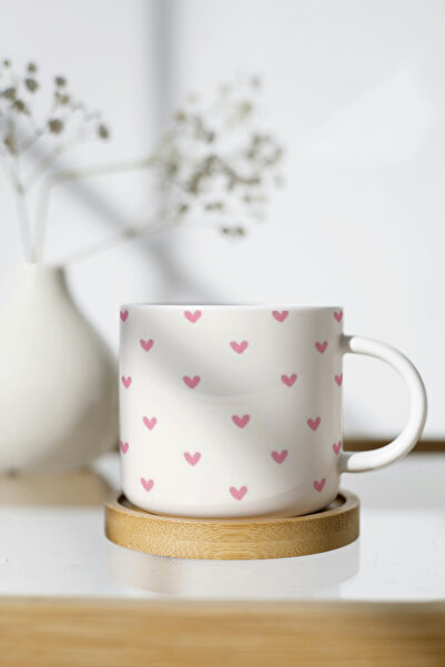 EYBaskı Tasarım White Porcelain Patterned Nescafe Cup