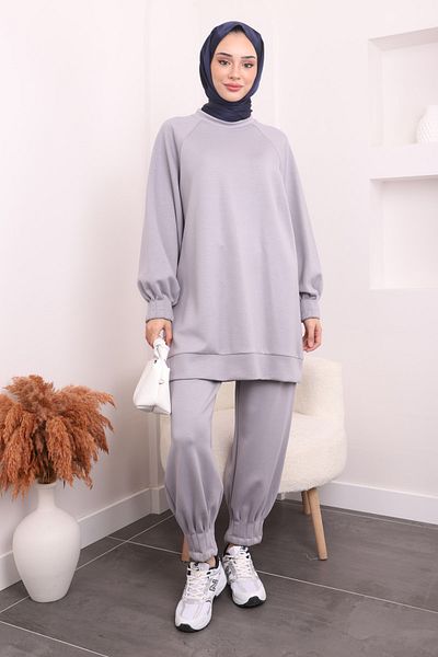 İmajButik Γκρι Σετ με ραβδώσεις χεριών και ποδιών