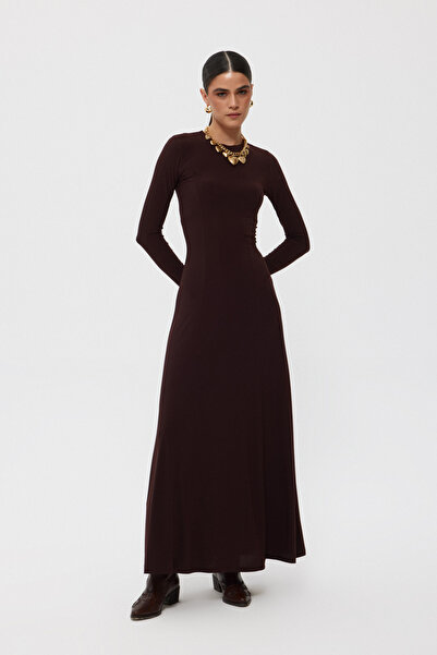 Seda Yalçın Atelier Blaivs Brown Long Sleeve Spanish Dress