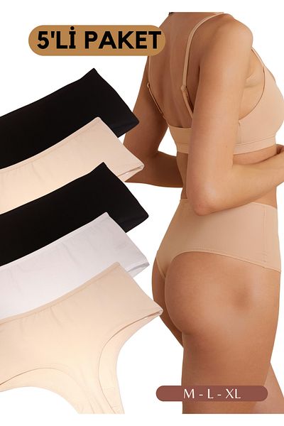 red iç giyim Easy Cotton Trim Highrise High Waist Thong 5 Pack